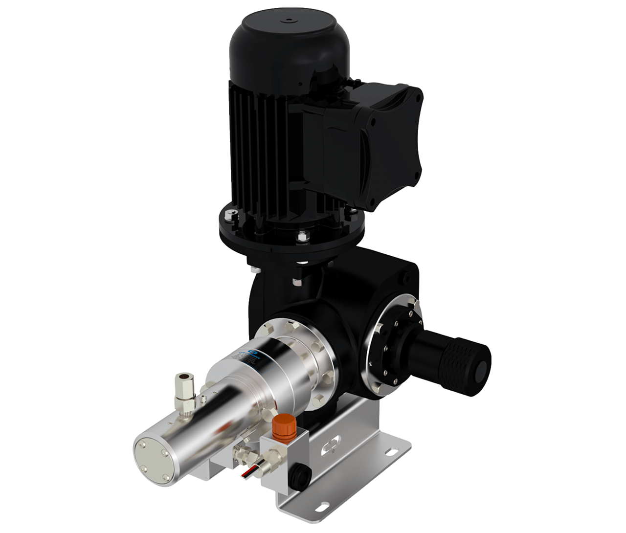 electric leakless plunger pump with leak detection and vertical motor