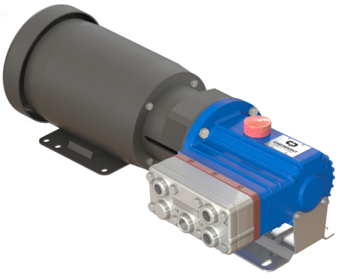 electric pump with hydraulically actuated balanced diaphragms