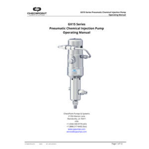 Series GX15 Pneumatic Pump Operating Manual