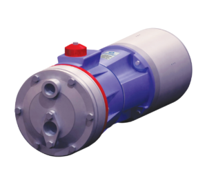 electric pump with hydraulically actuated balanced diaphragms