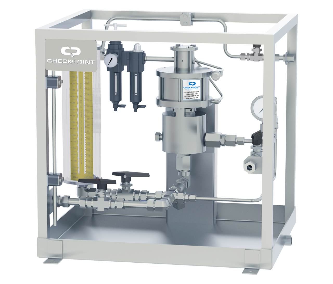 stainless steel pneumatic plunger pump with frame